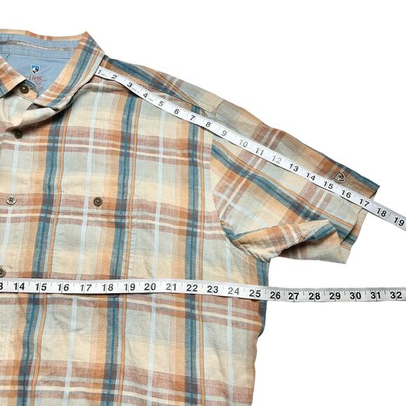 Kuhl | Men | Skorpio Plaid Linen Blend Outdoor Casual Button Up Shirt | XXL - Picture 4 of 10